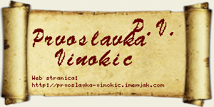 Prvoslavka Vinokić vizit kartica